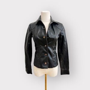 PARIS BLUES Brown Faux Leather Jacket (Sz XS)